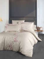 First Choice Спално бельо „Wisteria Powder“ памучен сатен – 100% памук – 7 части – за спалня с два плика