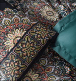 Cotton Box Спално бельо „Ornate Petrol“ Saten – 100% памук сатен – 6 части – за спалня - Image 2