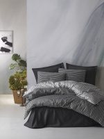 Cotton Box Спално бельо „Smart Bamboo Antrasit“ Bambu Saten – 60% памук и 40% бамбук – 6 части – за спалня