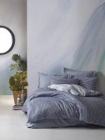 Cotton Box Спално бельо „Smart Bamboo Mavi“ Bambu Saten – 60% памук и 40% бамбук – 6 части – за спалня