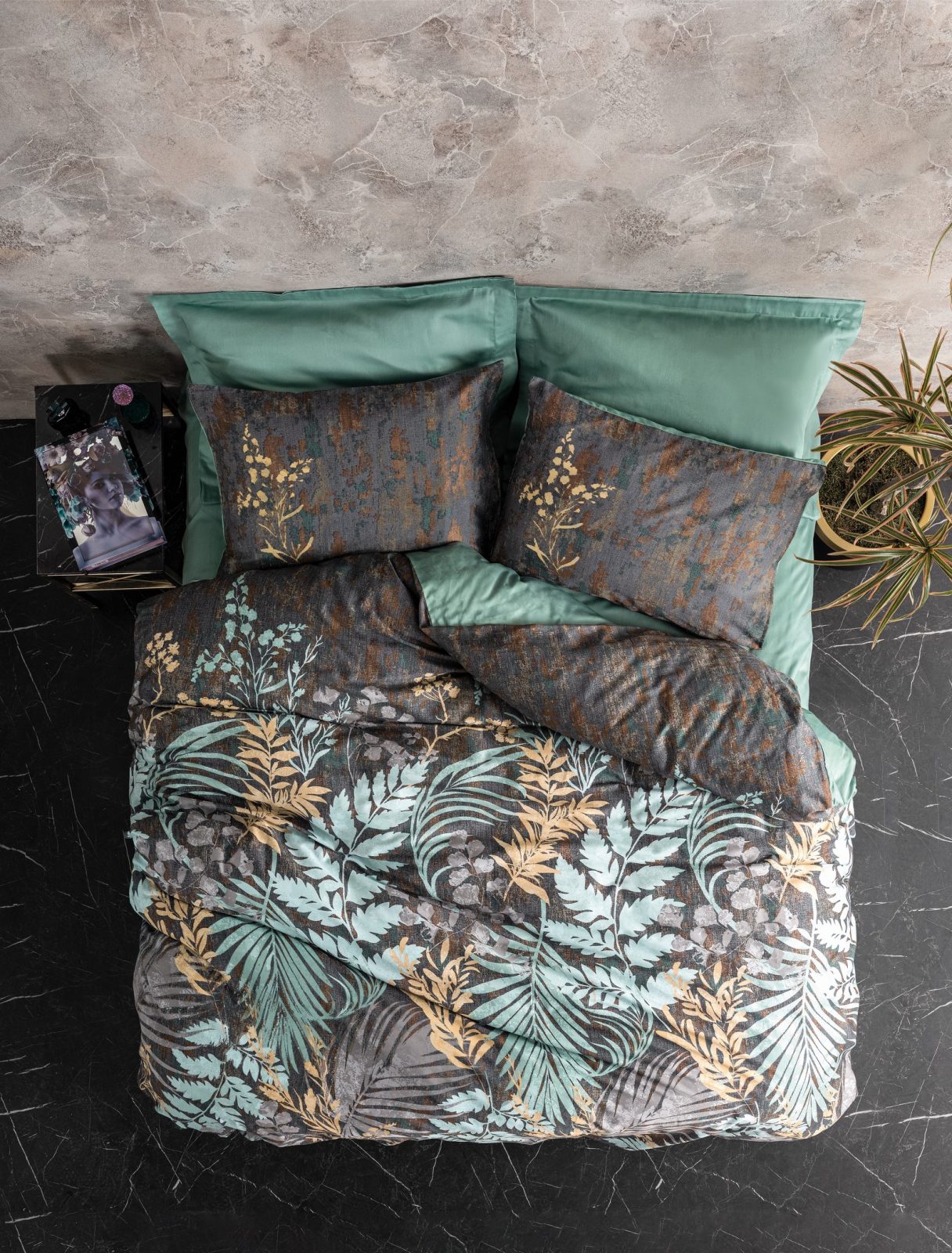 prod_1776417632110 Cotton Box Спално бельо „Clorasa Mint“ Saten – 100% памук сатен – 6 части – за спалня - Image 1