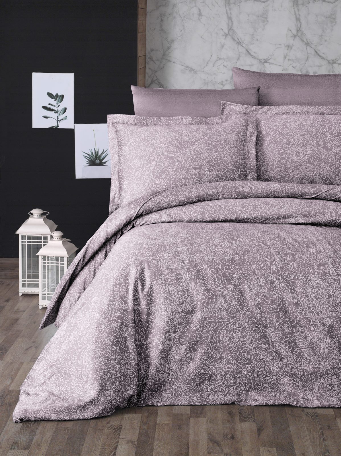 prod_1ae7bc55-b51b-4e9e-9222-2d33f2894a91 First Choice Спално бельо „Neva Lavender“ Памучен сатен – 100% памук – 6 части – за спалня - Image 1