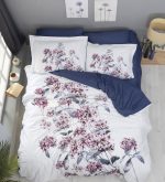 First Choice Спално бельо „Luanda Blue“ памучен сатен – 100% памук – 6 части – за спалня