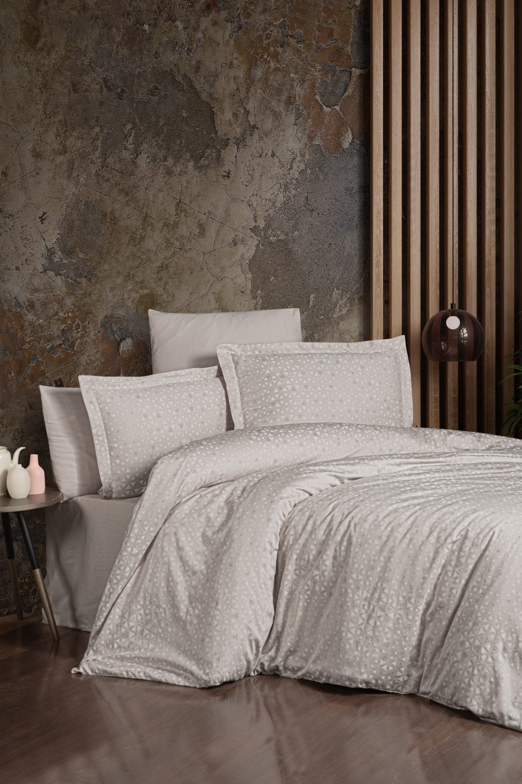 prod_6af88847-8153-4907-a4e4-49123e26cbd1 First Choice Спално бельо „Megan Beige“ Памучен сатен – 100% памук – 7 части – за спалня с два плика - Image 1