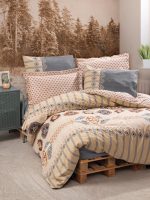 Cotton Box Спално бельо „Dakota Gri“ Ethnic Ranforce – 100% памук – 3 части – за единично легло