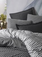Cotton Box Спално бельо „Smart Bamboo Antrasit“ Bambu Saten – 60% памук и 40% бамбук – 6 части – за спалня - Image 4