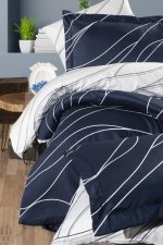 First Choice Спално бельо „Mesi Navy Blue“ Памучен сатен – 100% памук – 6 части – за спалня - Image 2
