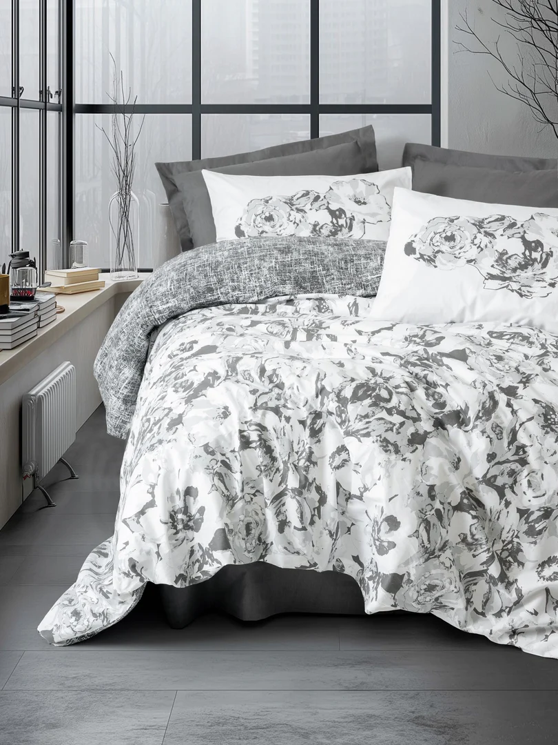 prod_c4b69abd-b46d-4bb9-a83d-5bb738f8d805 Cotton Box Спално бельо „Florva Antrasit“ Dual Ranforce – 100% памук – 4 части – за спалня - Image 1