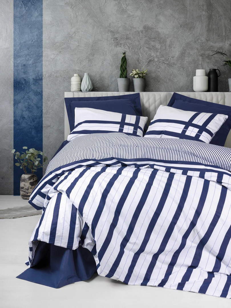 prod_c793e1c8-f971-4fe9-885c-9bf649bdae3e Cotton Box Спално бельо „Nifty Lacivert“ Nobil Ranforce – 100% памук – 4 части – за спалня - Image 1