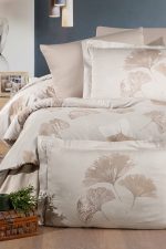 First Choice Спално бельо „Sofira Beige“ Памучен сатен – 100% памук – 7 части – за спалня с два плика - Image 2