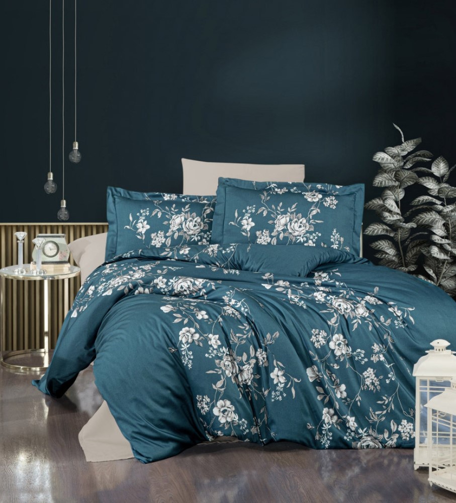 prod_d32fb3f1-d659-468c-b37d-fbef11341ff3 First Choice Спално бельо „Arya Turquoise“ Памучен сатен – 100% памук – 7 части – за спалня с две завивки - Image 1