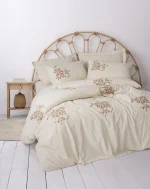 Cotton Box Спално бельо „Kaneli“ Cotton Keten – 25% лен и 75% памук – 6 части – за двойно легло - Image 2
