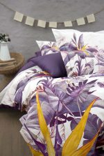 First Choice Спално бельо „Palm Garden Purple“ памучен сатен – 100% памук – 6 части – за спалня - Image 2
