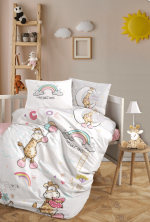 Clasy Бебешко спално бельо „Sleep Time Pembe“ – 100% памук – 4 части – за бебешко легло