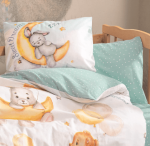 „Sweet Dreams“ Детски спален комплект с мече и зайче – Памук Ранфорс – 4 части – за детско легло - Image 2