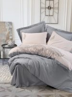 Cotton Box Спално бельо „Sheen Gri“ Brode Saten – 100% памук сатен – 6 части – за спалня - Image 2