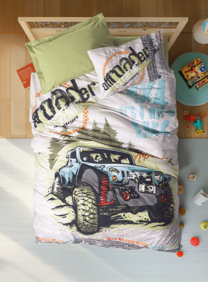 wp_id_24671_1776198204626 Cotton Box Спално бельо „Adventure Yeşil“ Junior Ranforce – 100% памук ранфорс – 3 части – за единично легло - Image 1