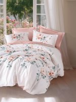 Cotton Box Спално бельо „Verna Pudra“ Saten – 100% памук сатен – 6 части – за спалня