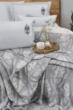 Nijuu Спално бельо „Rustic Gray“ Перкал с муслиново покривало – 6 части – за спалня - Image 2