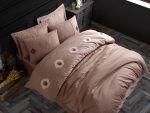 Спално бельо -Hobby - Памук Сатен с бродерия „Elegant Olimpos-brown“ - 6 части – за спалня - Image 2