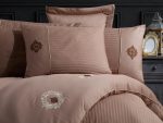 Спално бельо -Hobby - Памук Сатен с бродерия „Elegant Olimpos-brown“ - 6 части – за спалня - Image 4