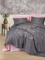 Cotton Box Спално бельо „Primula Rose“ Puff Nakışlı Ranforce – 100% памук ранфорс – 6 части – за спалня