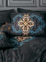 Cotton Box Спално бельо „Dorhan Siyah“ Palace Saten – 100% памук сатен 300TC – 6 части – за спалня - Image 2