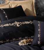 Cotton Box Спално бельо „Gloria Gold“ Brode Saten – 100% памук сатен – 6 части – за спалня - Image 2