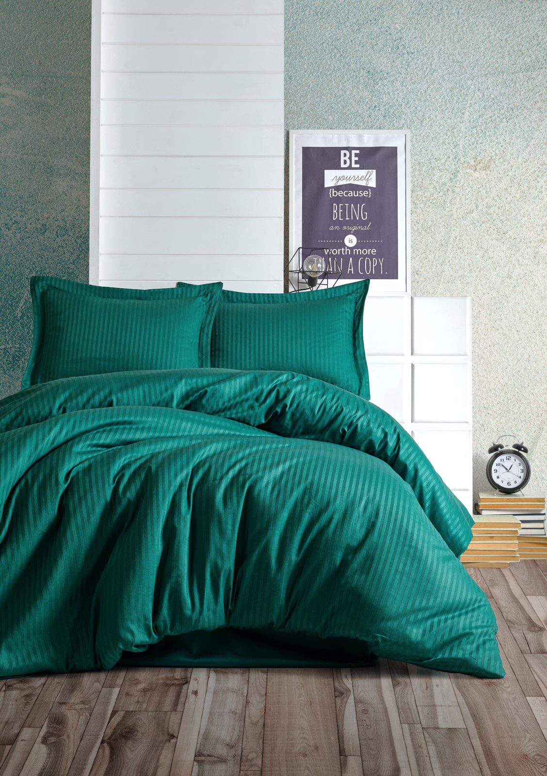 wp_id_29474_1776198188184 Cotton Box Спално бельо „Elegant Stripe Petrol“ Elegant Stripe Saten – 100% памук сатен – 4 части – за спалня - Image 1