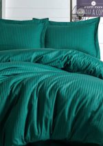 Cotton Box Спално бельо „Elegant Stripe Petrol“ Elegant Stripe Saten – 100% памук сатен – 4 части – за спалня - Image 2