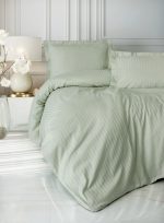 Cotton Box Спално бельо „Elegant Stripe Adaçayı“ Elegant Stripe Saten – 100% памук сатен – 4 части – за спалня - Image 3
