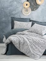 Cotton Box Спално бельо „Molly Antrasit“ Minimal Ranforce – 100% памук ранфорс – 4 части – за спалня