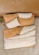 Cotton Box Спално бельо „Posy Bej“ Petite Ranforce – 100% памук ранфорс – 5 части – за спалня с два плика