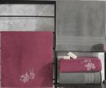 Cotton Box – Луксозен комплект кърпи Gri / Pembe (топло сиво-малиново-розов нюанс)– 4 части – 100% Памук - Image 2