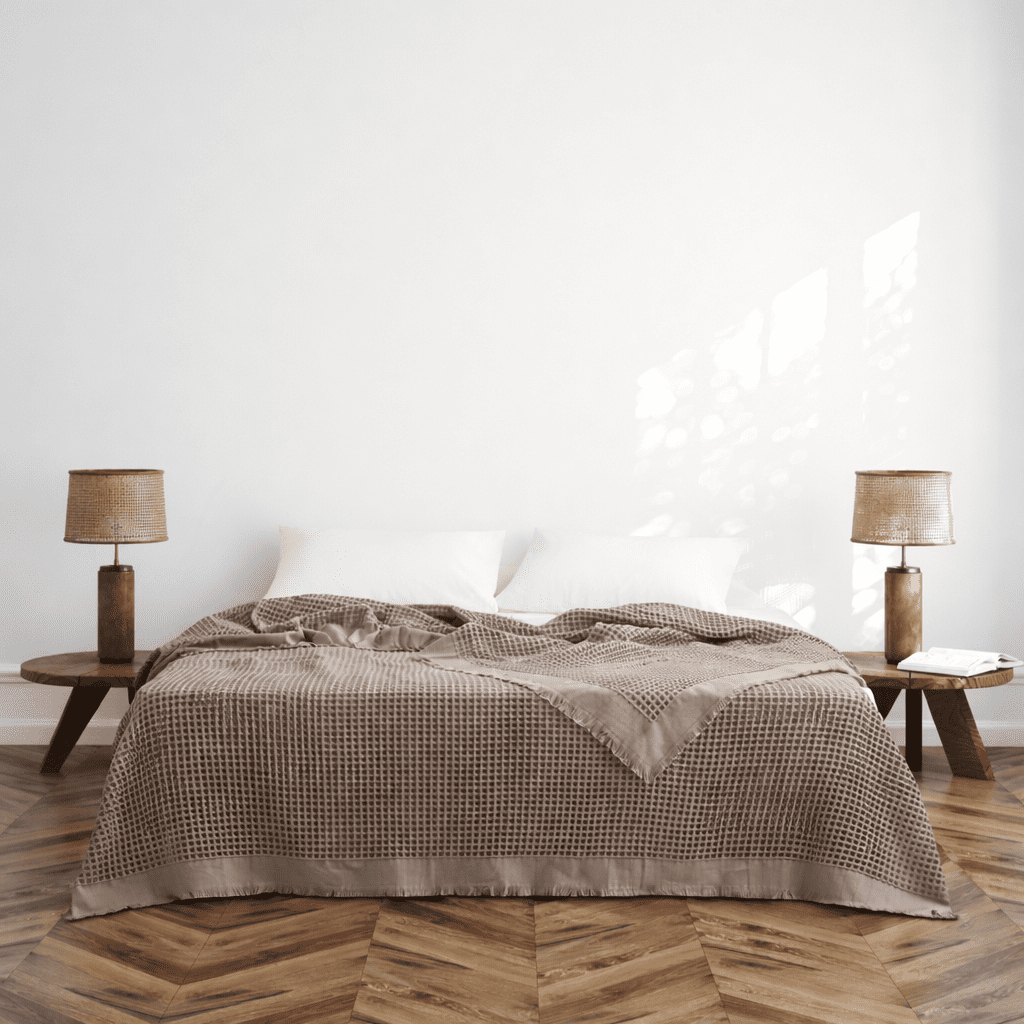 wp_id_30847_1776198276333 Покривало за спалня 240×260 см – 100% Памук – Waffle Texture – Mink (Тауп / Бежово-кафяв нюанс) - Image 1