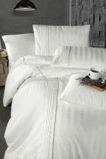 First Choice Спално бельо „Modalife White“ Deluxe Сатен – 100% памук – 6 части – за спалня - Image 2
