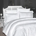 First Choice Спално бельо „Misra White“ Jacquard Satin – 100% памук – 6 части – за спалня