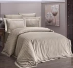 First Choice Спално бельо „Novel Line Cappuccino“ Deluxe Сатен – 100% памук – 6 части – за спалня