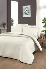 La Romano Спално бельо „Lucca Cream“ Premium Satin – 100% памук – 6 части – за спалня