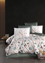 La Romano Спално бельо „Madena Beige“ Premium Satin – 100% памук – 300 TC – 6 части – за спалня