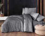 La Romano Спално бельо „Nesy Grey“ Premium сатин – 100% памук – 6 части – за спалня