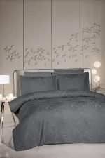 La Romano Спално бельо „Tracy Steel Grey“ Premium Satin – 100% памук – 6 части – за спалня