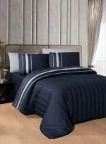 First Choice Спално бельо „Artwel Navy Blue“ Deluxe Сатен – 100% памук – 6 части – за спалня