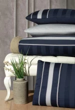 First Choice Спално бельо „Artwel Navy Blue“ Deluxe Сатен – 100% памук – 6 части – за спалня - Image 2