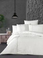 First Choice Спално бельо „Modalife White“ Deluxe Сатен – 100% памук – 6 части – за спалня