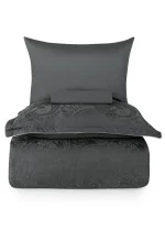 La Romano Спално бельо „Tracy Steel Grey“ Premium Satin – 100% памук – 6 части – за спалня - Image 3