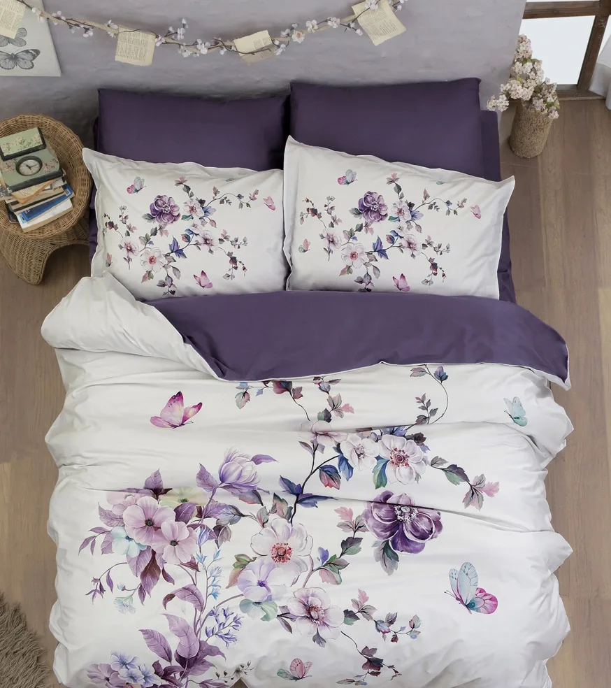 prod_94b828db-515e-48f9-bc64-74d17094cf65 First Choice Спално бельо „Martina Purple“ Сатен – 100% памук – 4 части – за единично легло - Image 1