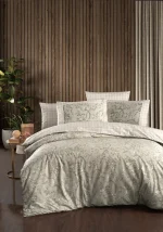 La Romano Спално бельо „Dema Beige“ Premium сатен – 100% памук – 6 части – за спалня