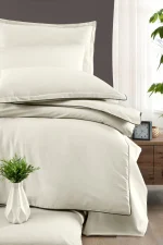 La Romano Спално бельо „Lucca Cream“ Premium Satin – 100% памук – 6 части – за спалня - Image 2