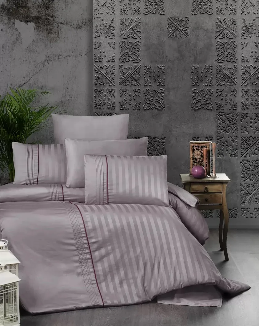 prod_b99d28db-d3dc-4fe3-a555-efb6e749b805 First Choice Спално бельо „Modalife Lavander“ Deluxe Сатен – 100% памук – 6 части – за спалня - Image 1